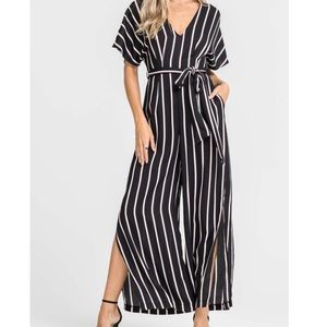 Nordstrom Lush striped tie jumpsuit